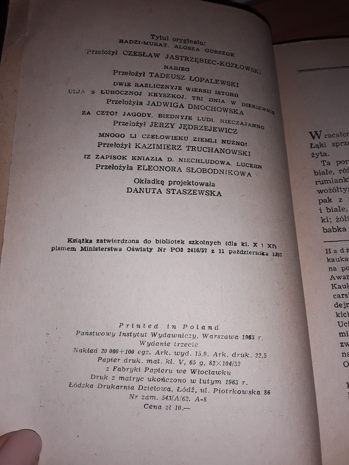 Hadzi murat Lew Tołstoj i inne wybrane opowiadania