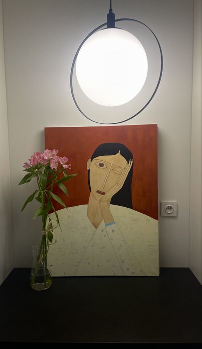 Duży obraz własnoręcznie malowany 60 x 80 cm. Abstrakcyjny obraz