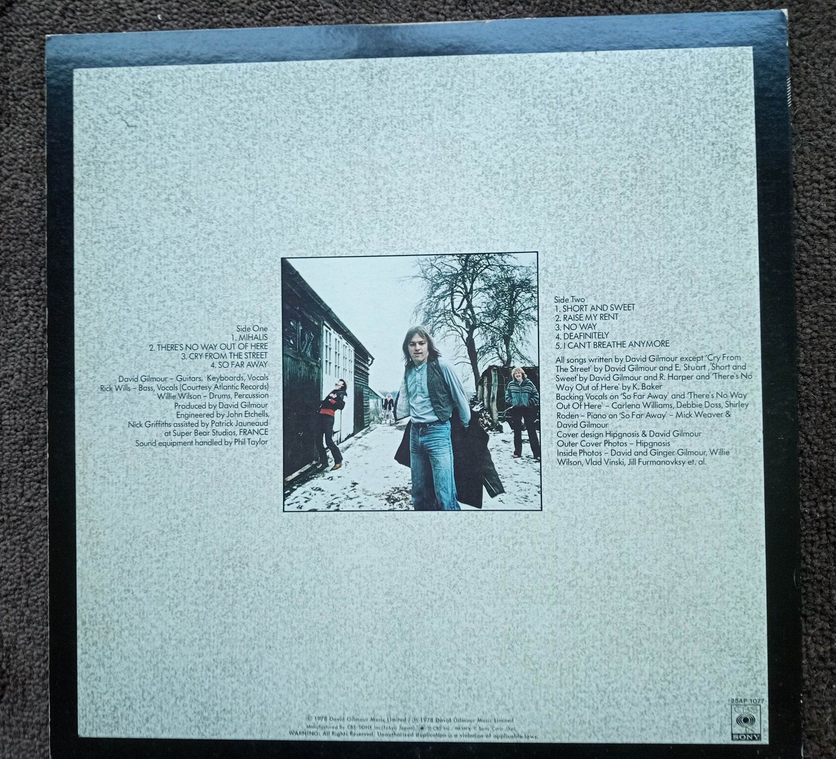 David Gilmour 1st album só capa made in Japan EX
