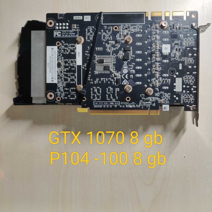 Видеокарта GTX 1070 gbтак же RX 570 4 gb gaming p104