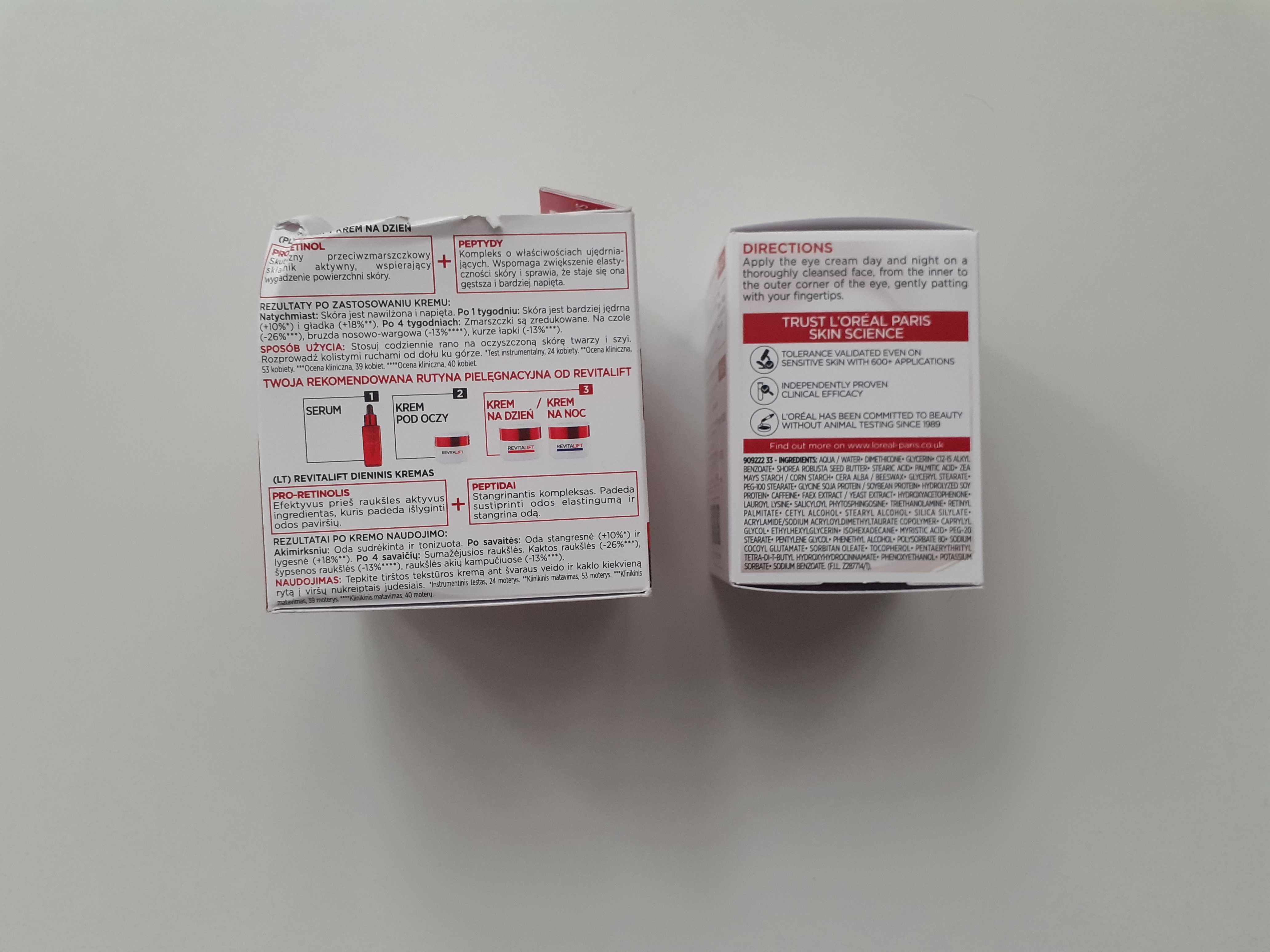 L'Oreal Revitalift 2 kremy przeciwzmarszczkowe - na dzień i pod oczy