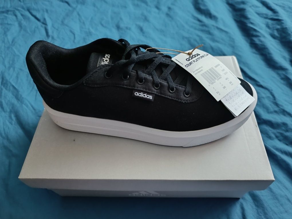 Buty Adidas Court Platform CLN Czarno-białe