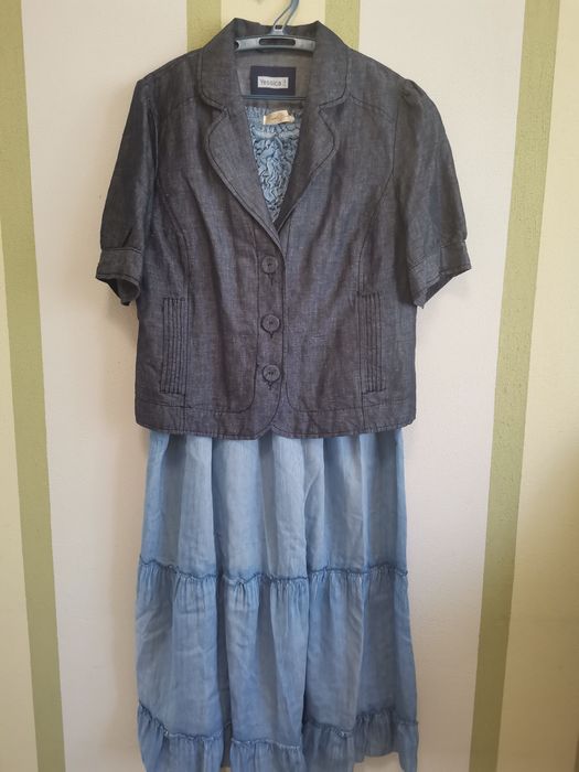 Джинсовый Одяг. Плаття, курточка, піджачок з коротким рукавом.