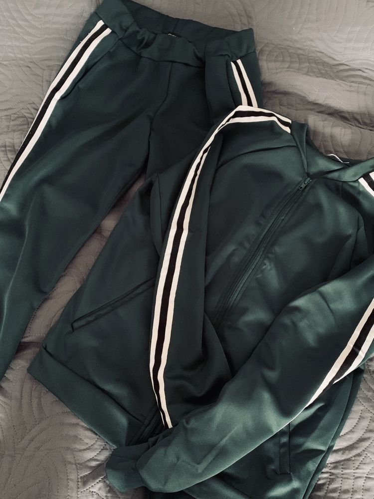 Komplet z lampasami Bluza + Spodnie zielone Wassyl