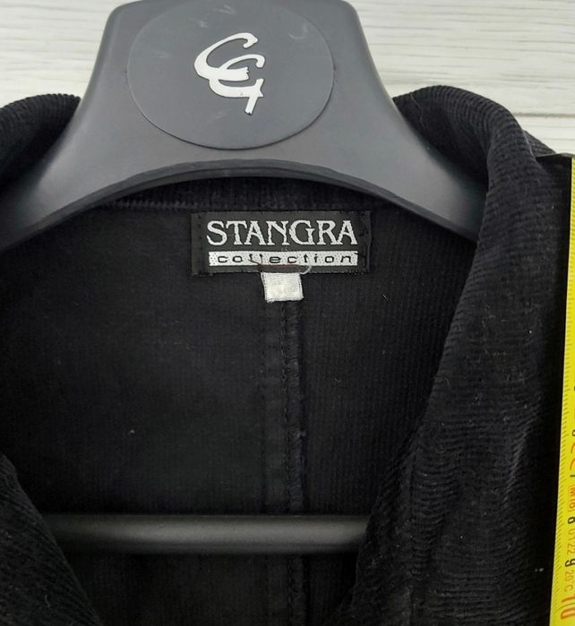 Marynarka/żakiet ze sztruksu, czarna damska, taliowana rozmiar  M/38