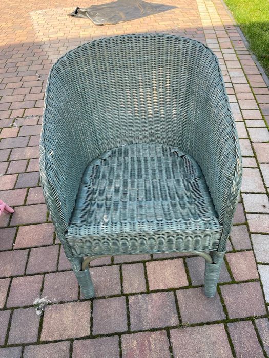 Fotel ratanowy zielony