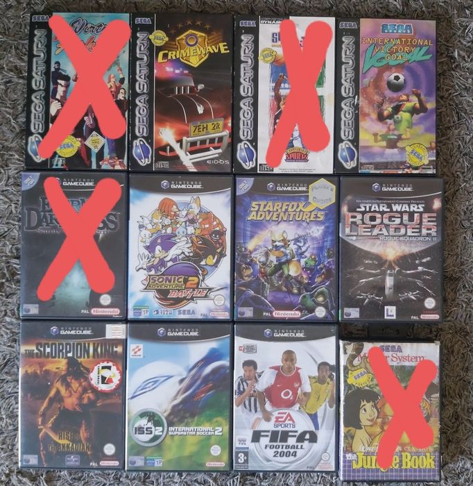 Game Cube e Sega Saturno Jogos.