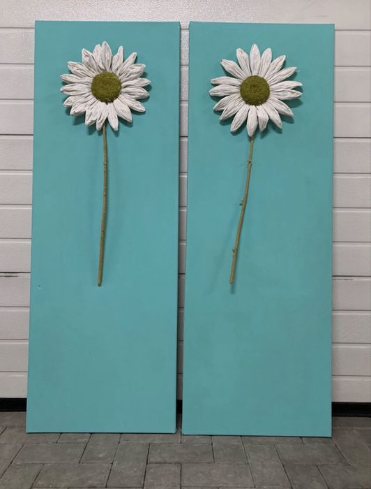 Quadros retangulares com flor