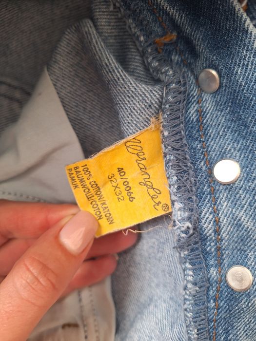 Świetne jasne jeansy Wrangler bawełna 40 proste szerokie wysoki stan