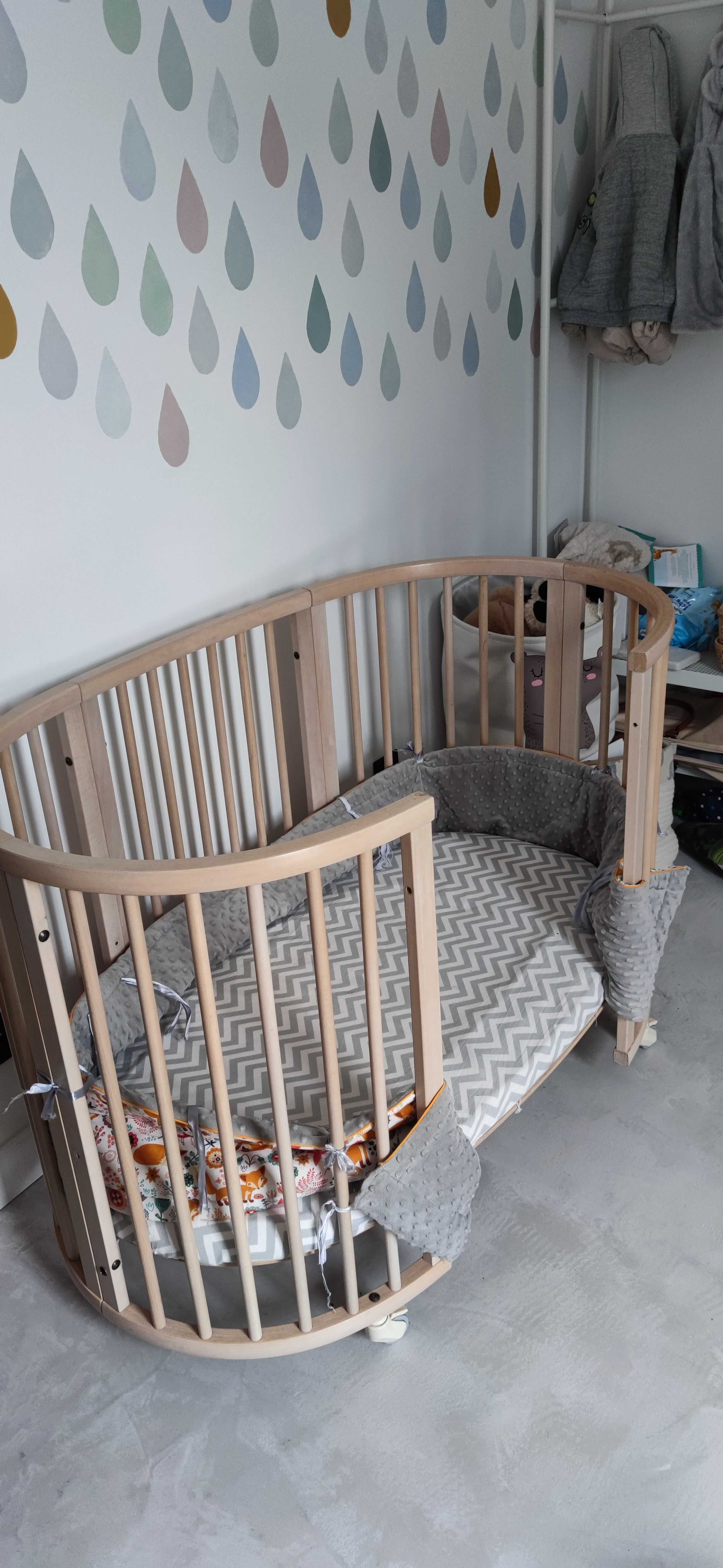 łóżeczko stokke sleepi full komplet mini, midi i dodatki, dwa materace