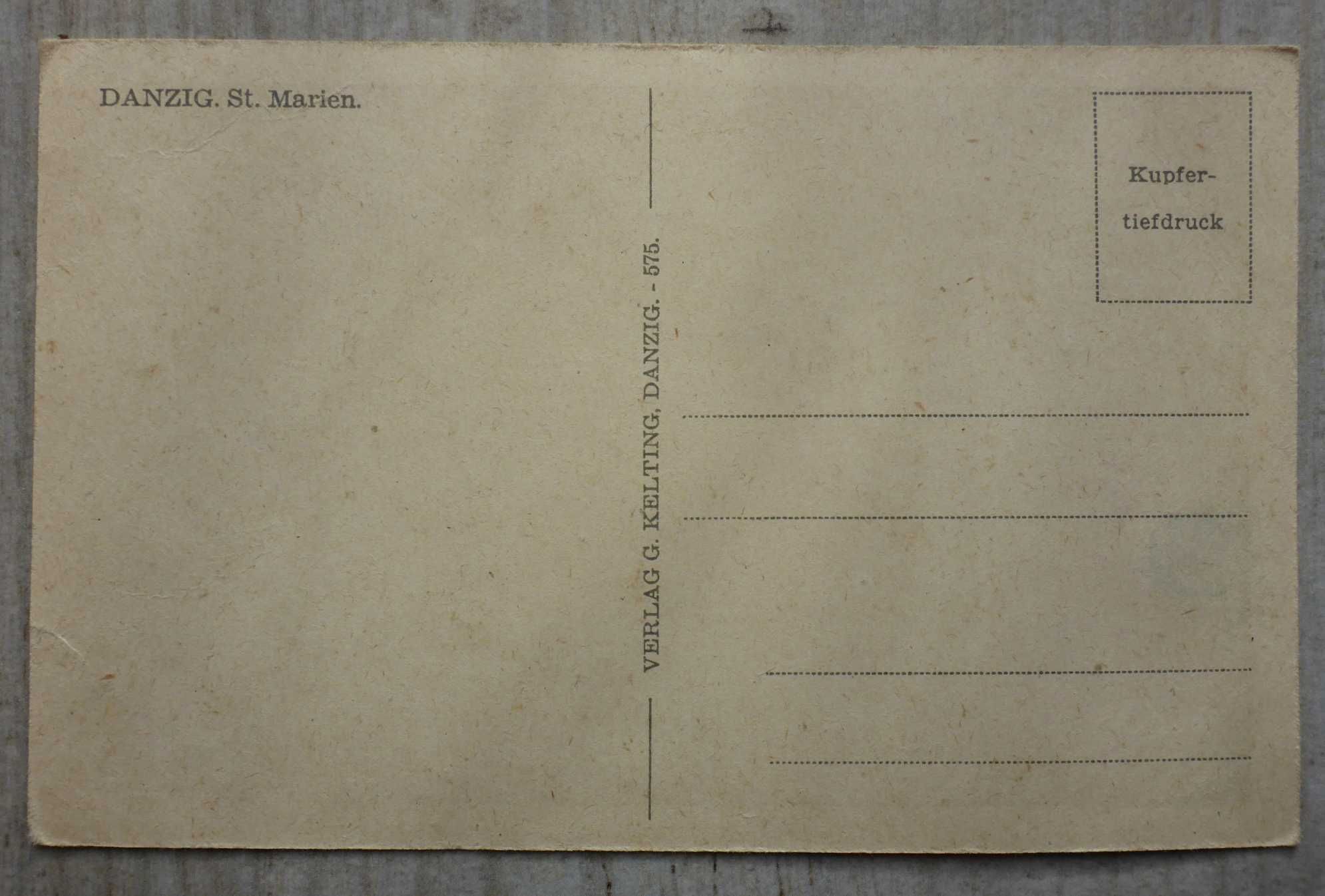 Pocztówka Danzig St.Marien, Verlag G.Kelting 575, czysta, niekasowana