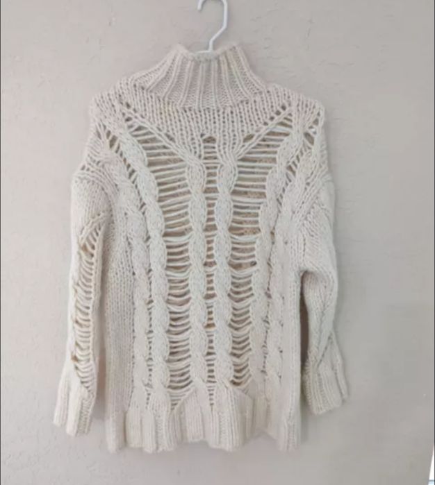 Sweter Zara Boho azurowy