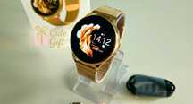 Piękny i Stylowy Zegarek Damski Złota Bransoletka Smartwatch