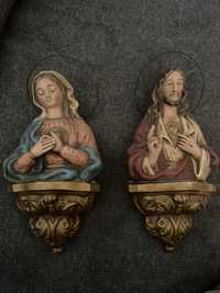 Jesus Cristo e Maria - cinquentenário aparições de Fátima - arte sacra