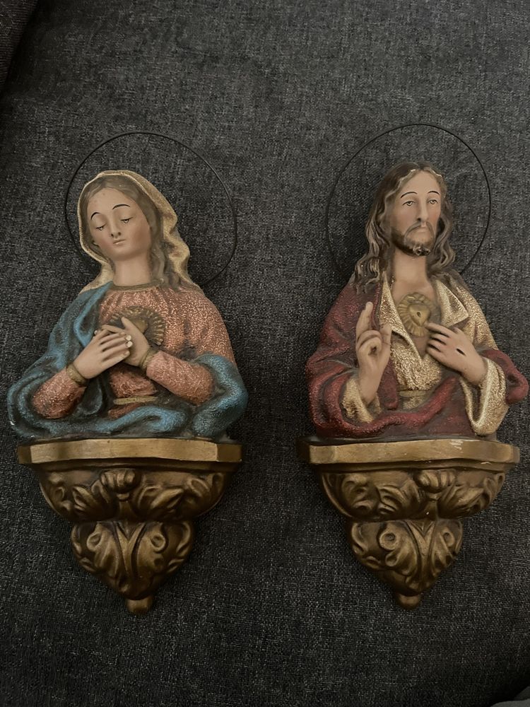 Jesus Cristo e Maria - cinquentenário aparições de Fátima - arte sacra