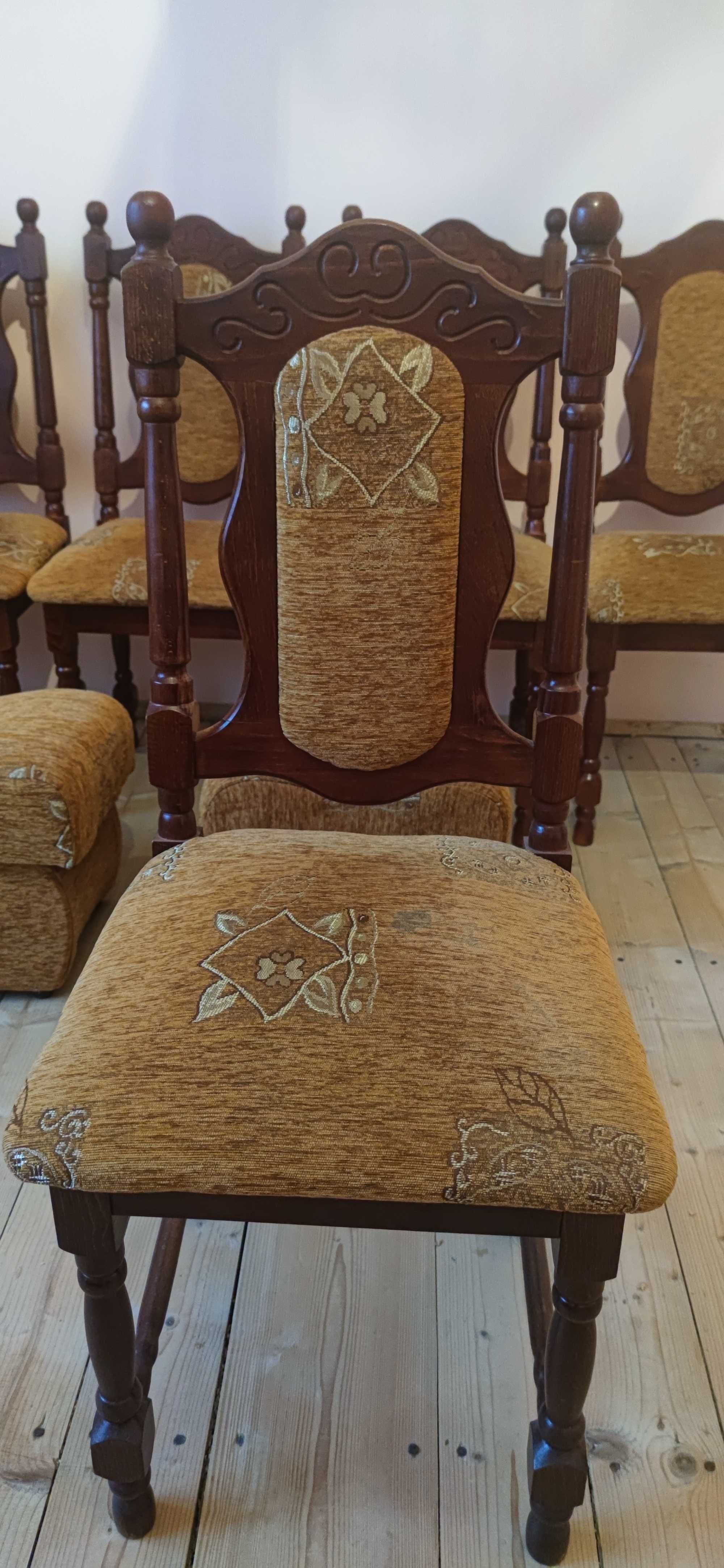 Krzesła pokojowe - komplet 6 szt. + 2 pufy