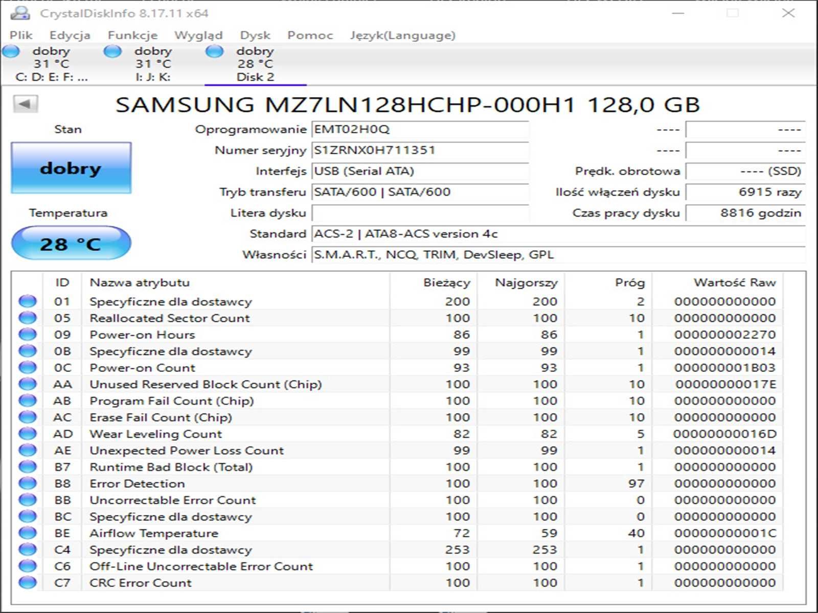 SSD 128GB Samsung