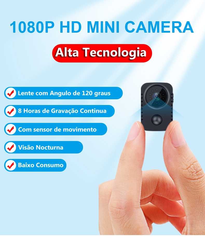 camera minuscula HD 1080p com sensor de movimento facil de trabalhar