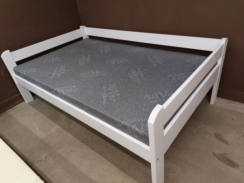 Łóżko wysokie drewniane białe i dla seniora  90x200 120x200