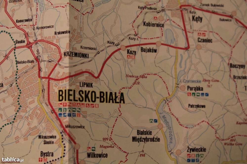 Mapa-Śląsk Cieszyński.Szlaki Rowerowe.Beskidy-59