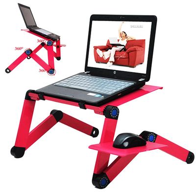 Stolik Pod Laptop Składany Chłodzenie Czerwony