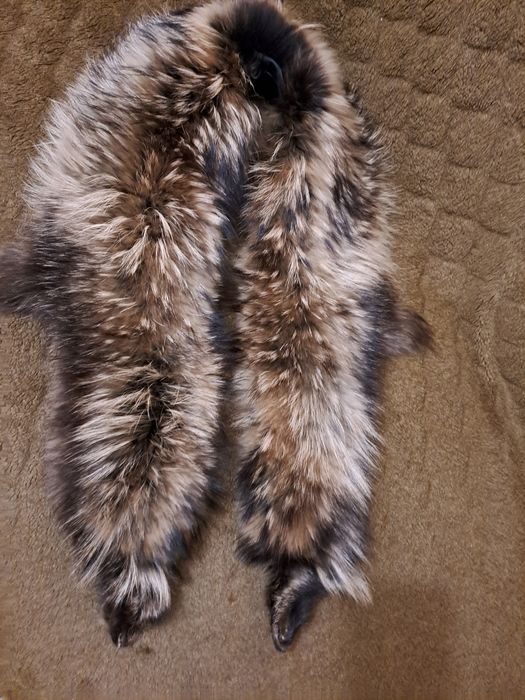 меховой воротник енот натуральный мех комир хутро опушка