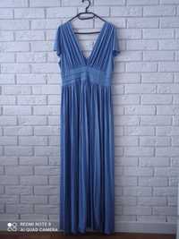 Sukienka wieczorowa połyskująca niebieska rozmiar L