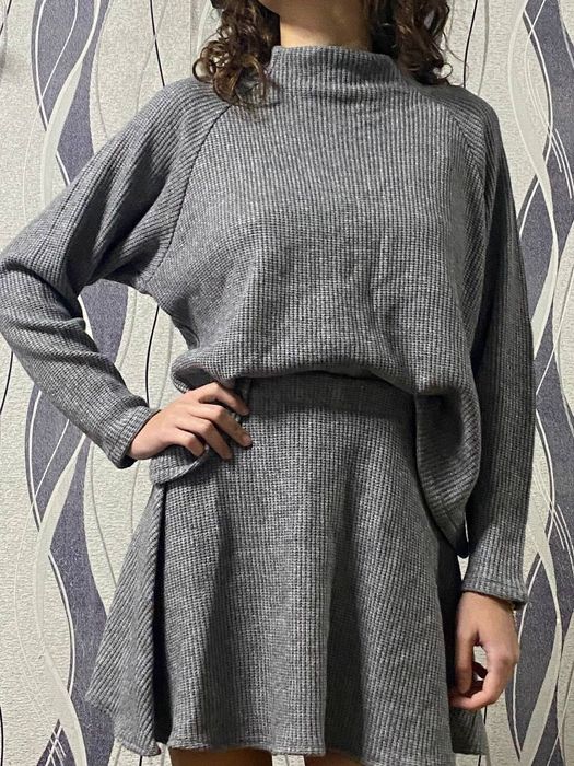 Вязаный костюм JW кофта+ юбка, xs
