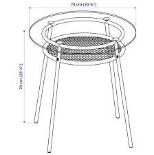 Stół okrągły Metalowo szklany ikea Allsta 105 cm
