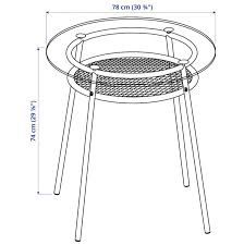 Stół okrągły Metalowo szklany ikea Allsta