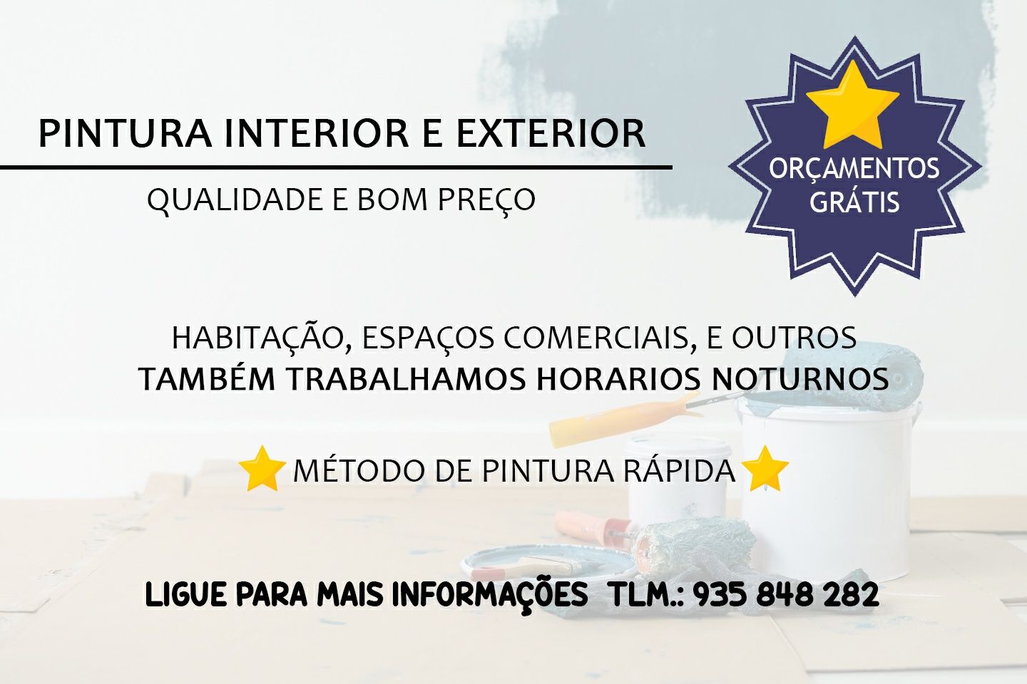 Serviços de Pintura Interior e exterior