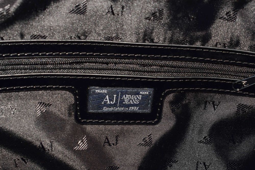 Armani Jeans lakierowana torebka duża shopper na ramię