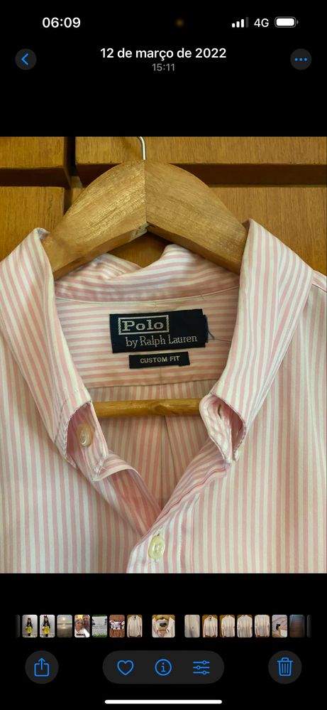 Vendo camisa se homem Ralph Lauren rosa riscas brancas -L