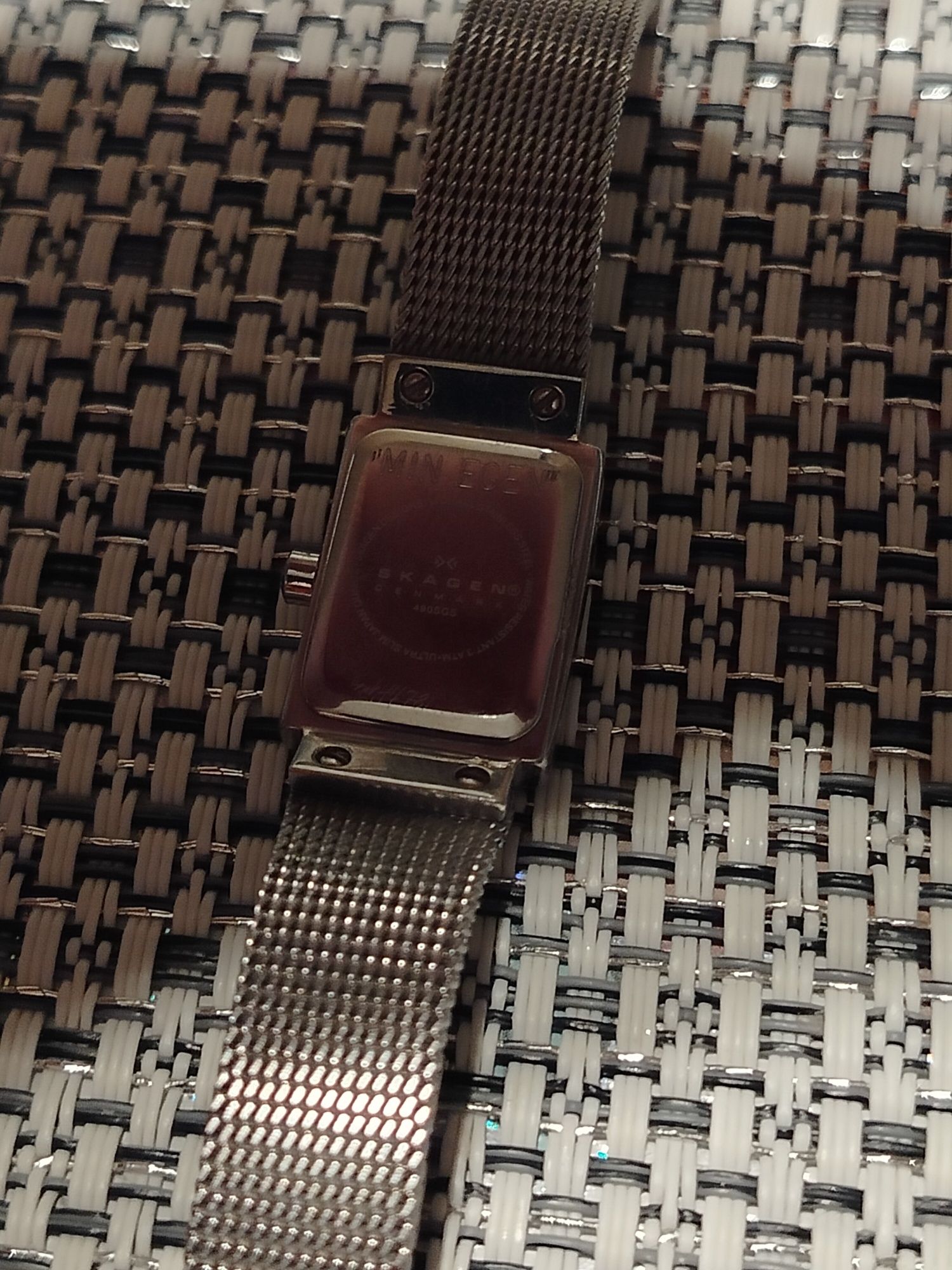 Skagen Tank Watch Damski Srebrny Kolor Srebrna Tarcza 14mm Prostokąt 4