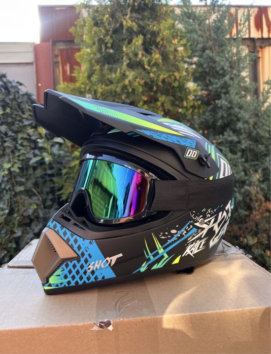 Мотошолом з окулярами, мото ендуро ATV + ПОДАРУНОК