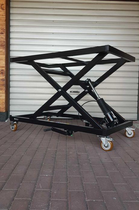 Stół roboczy warsztatowy, nożycowy DUO - pedały po bokach