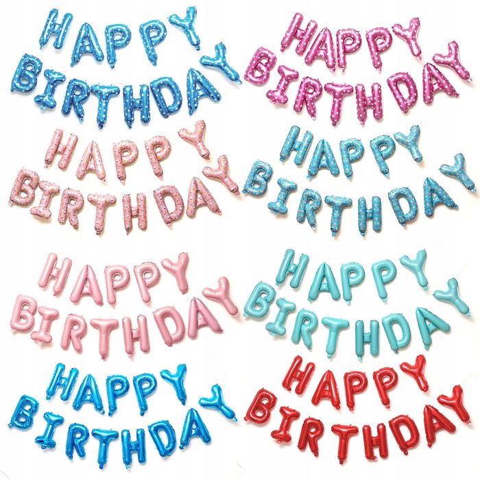 Oro Party Dekoracja Girlanda balonowa Happy Birthday Blue Star 40 cm