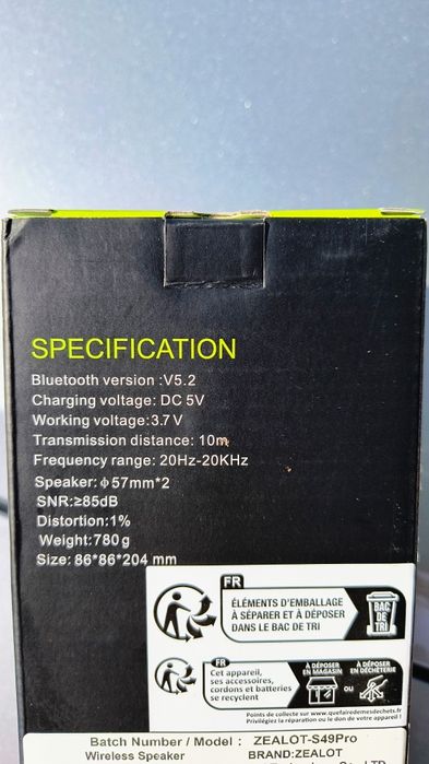 Портативна Bluetooth-колонку Zealot S49 Pro.