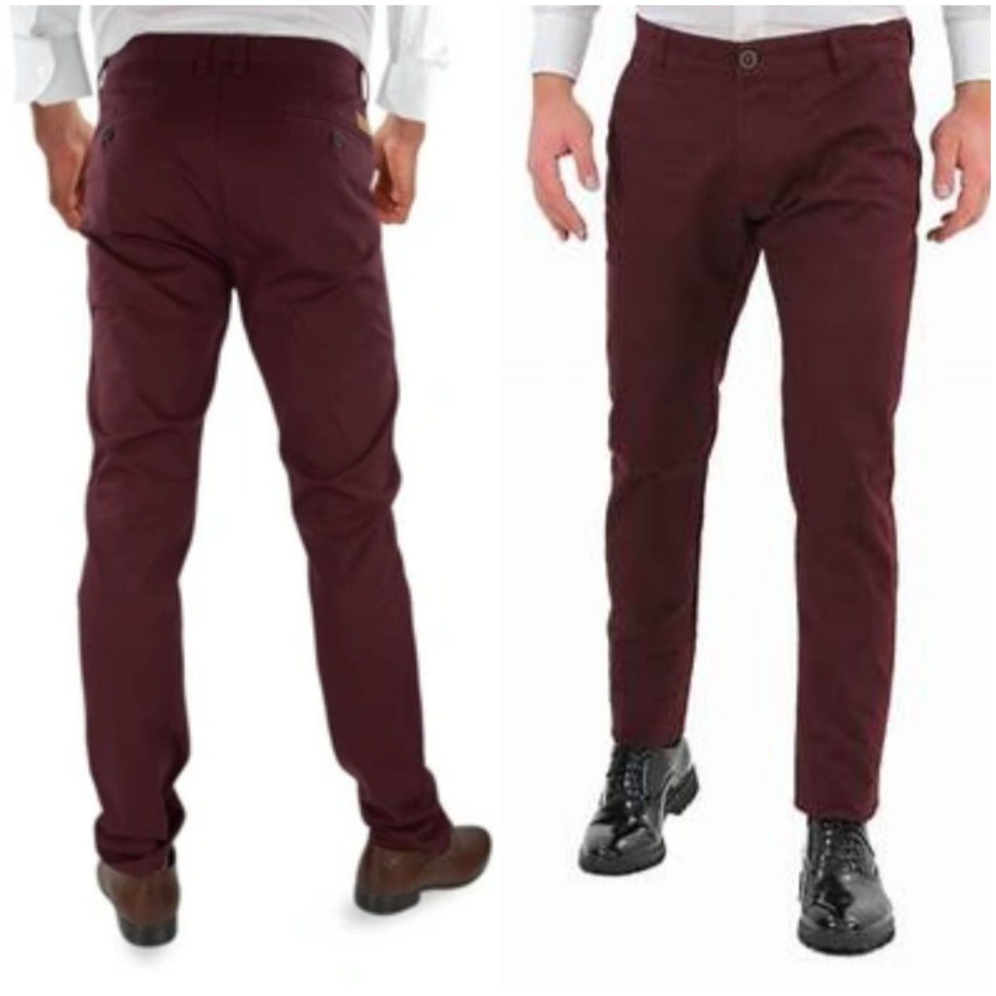 ZARA r32 bordowe spodnie burgundi