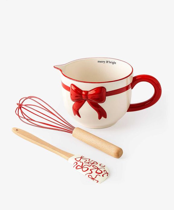 Świąteczna kolekcja Pepco miska z kokardką do ciasta z akcesoriami