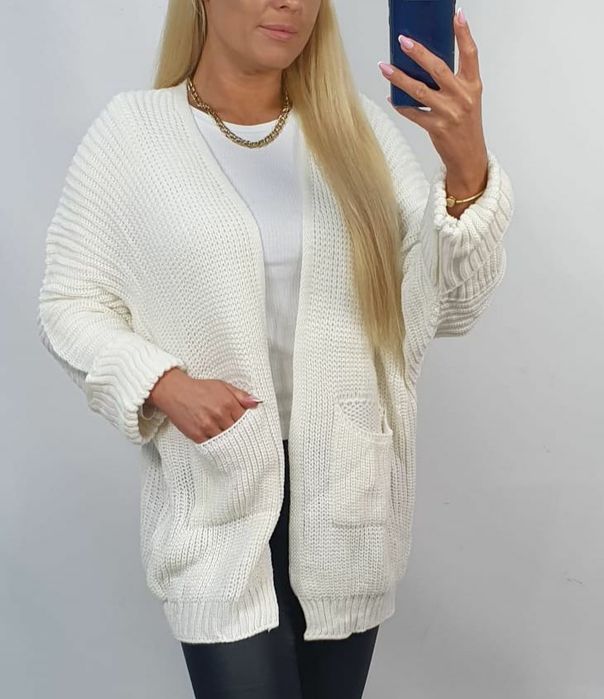 Narzuta plus size kardigan sweter sweterek