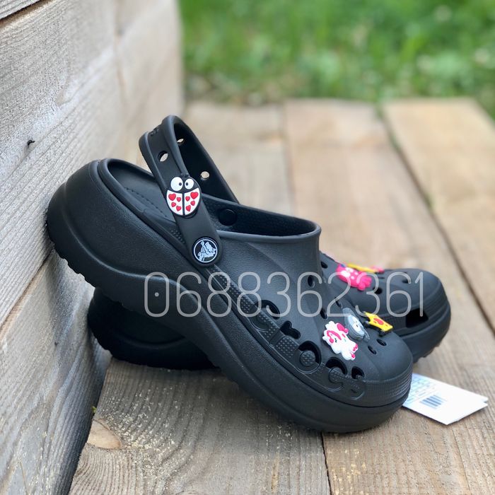 Чорні Стильні Крокси Crocs Bayaband Platform