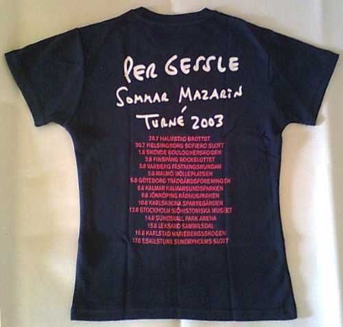 T-shirt "Per Gessle - Sommar Mazarin Turné 2003"