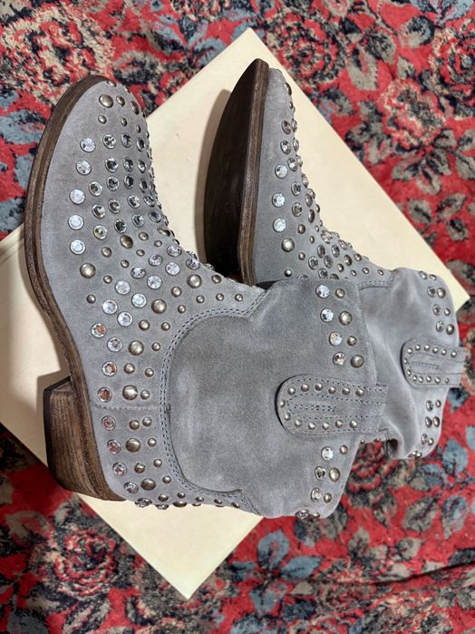 Черевики, натуральна замша, Италія, ручна робота. Розмір 39 Брендові.