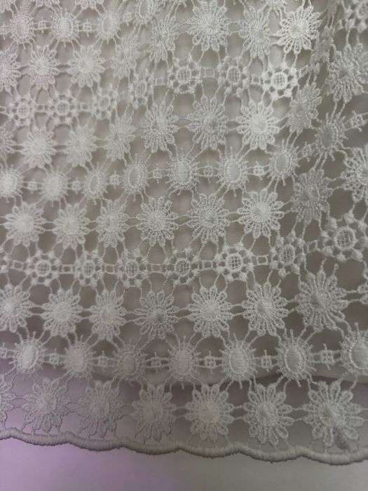 Biała bluzka elegancka ażurowa top kwiaty haftowane boho hippie XS
