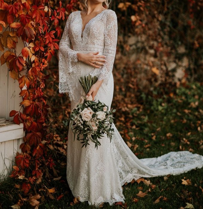 Suknia ślubna GAETANA XS/S romantyczna koronkowa boho 34