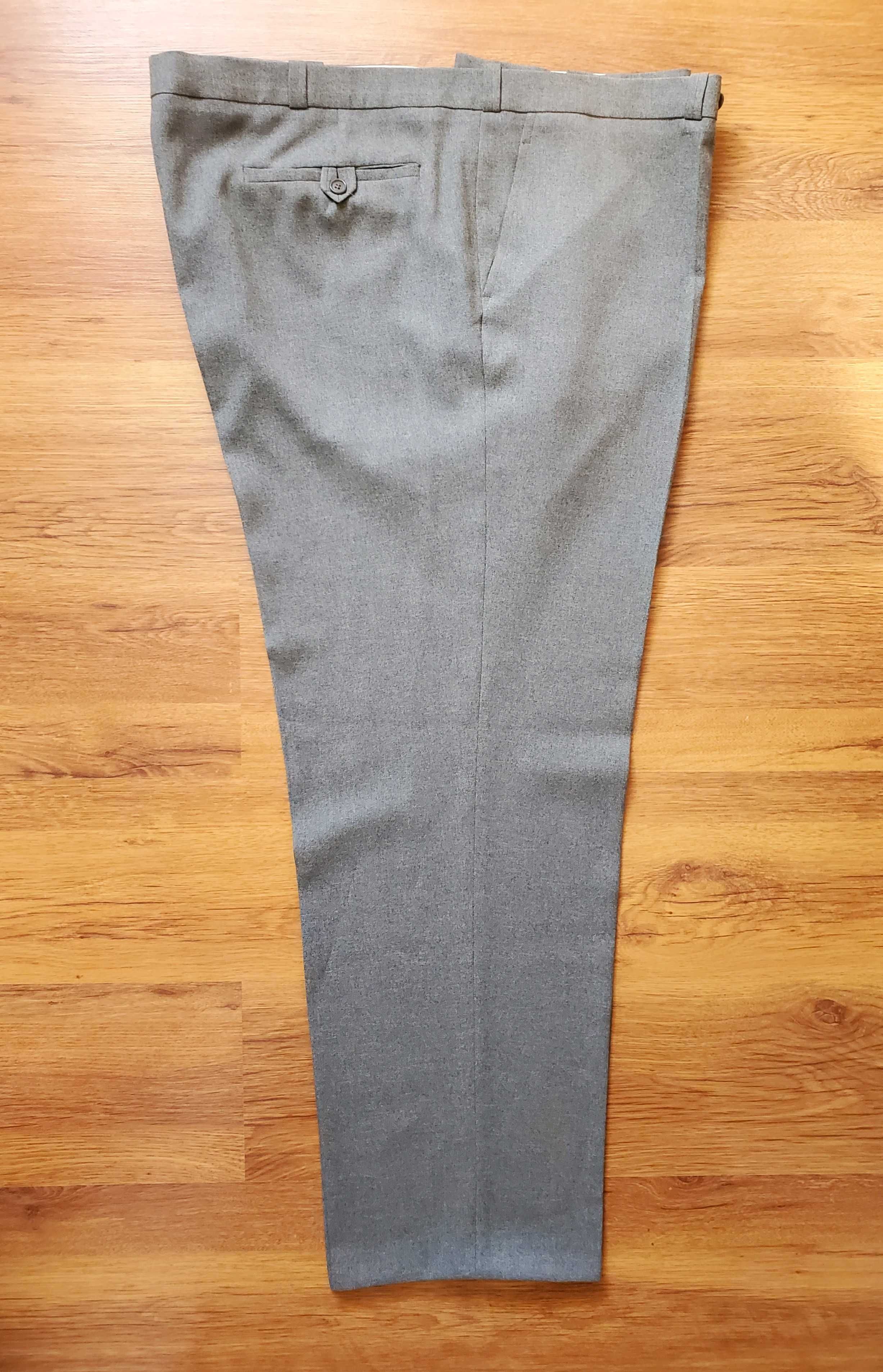 Spodnie garniturowe na kant, wyjściowe, szare duży rozmiar ob.124 5 XL