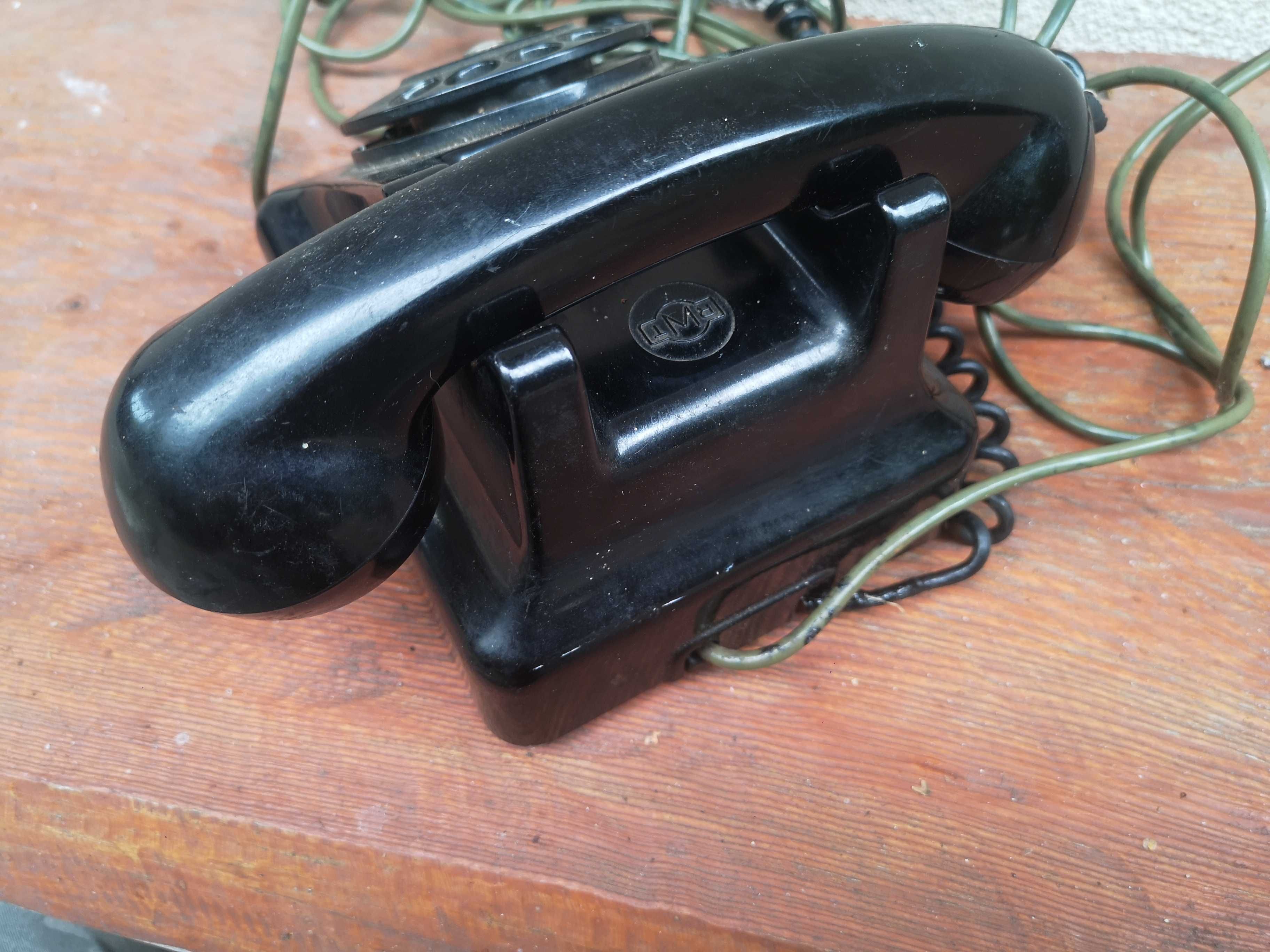 Stary zabytkowy telefon rwt 1957r z kablem zasilającym