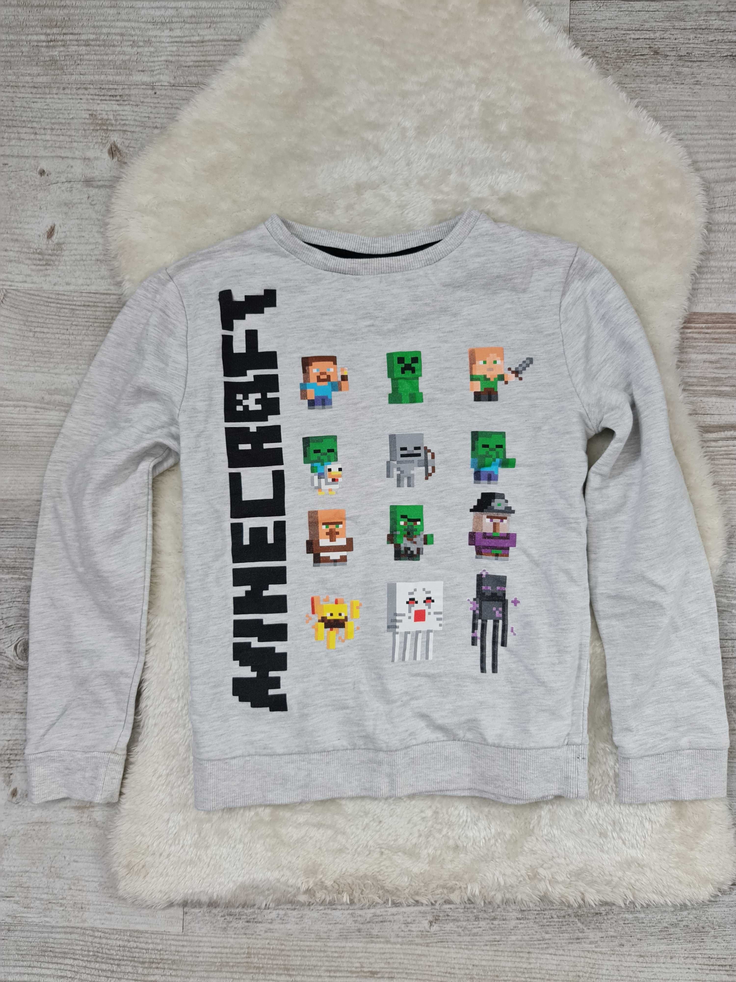 Bluza minecraft Rozmiar 134 - 140 - 146 na Wiek 9 , 10 a 11 Lat Szara