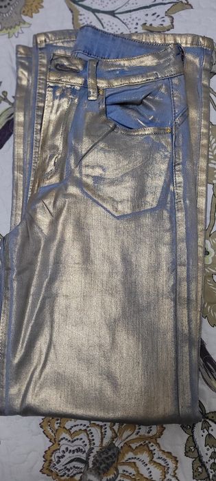 Calças de ganga com  dourado, S